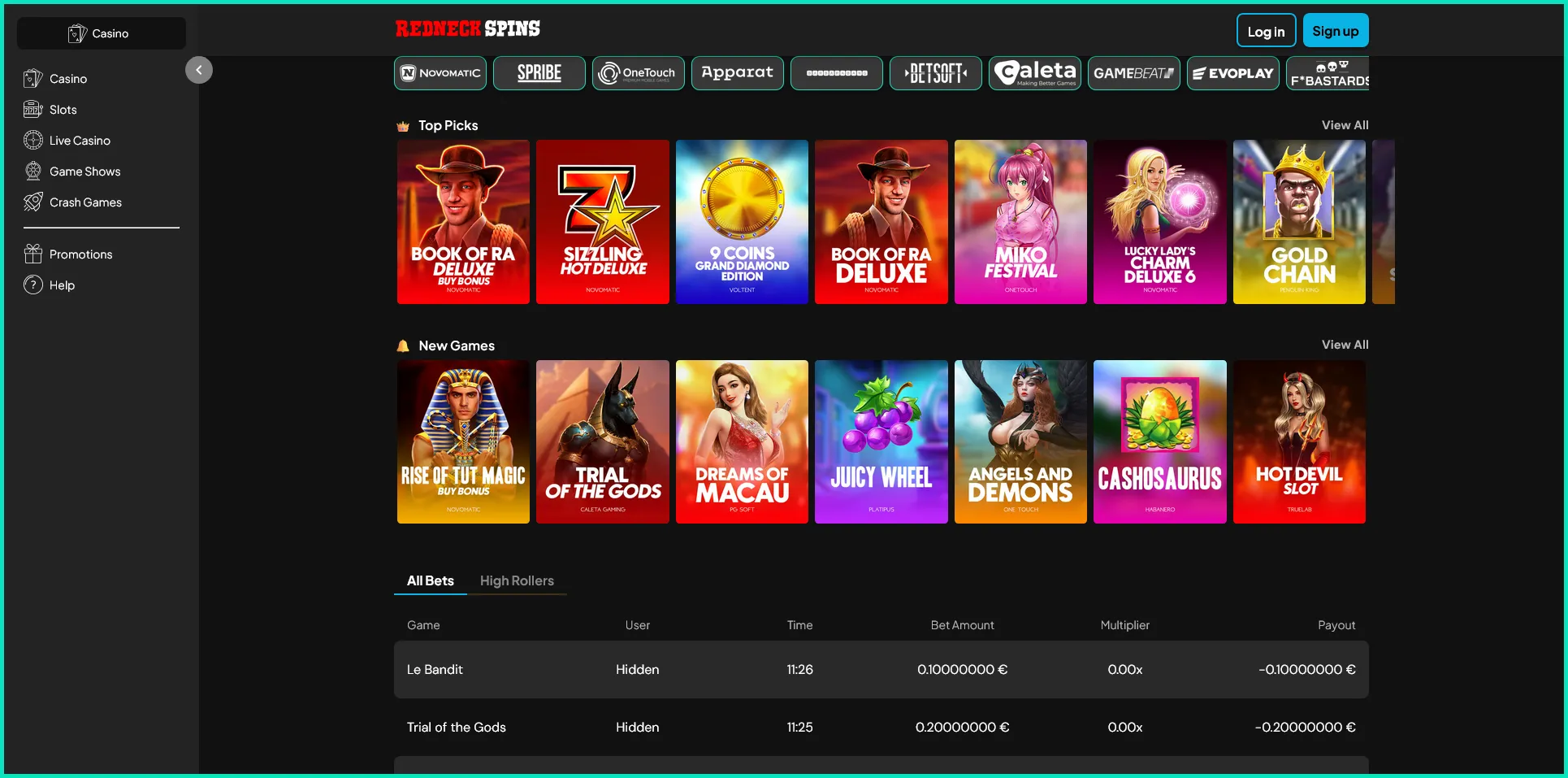 Exclusive casino welcome bonus for new players at RedNeck Spins Casino